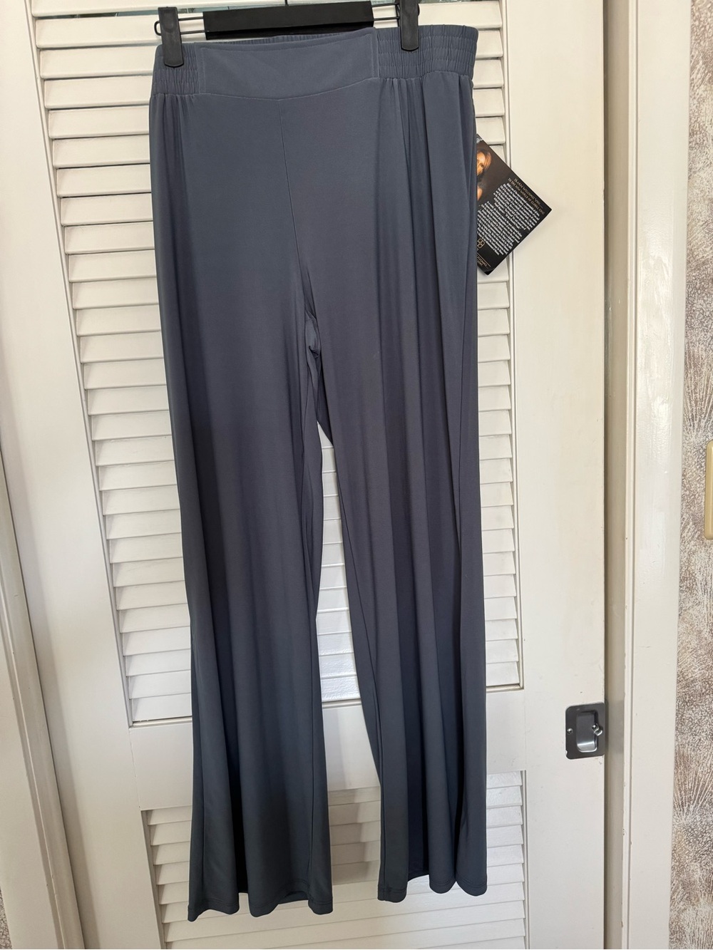IMAN Wide-Leg Pull-On Pants in Slate Gray